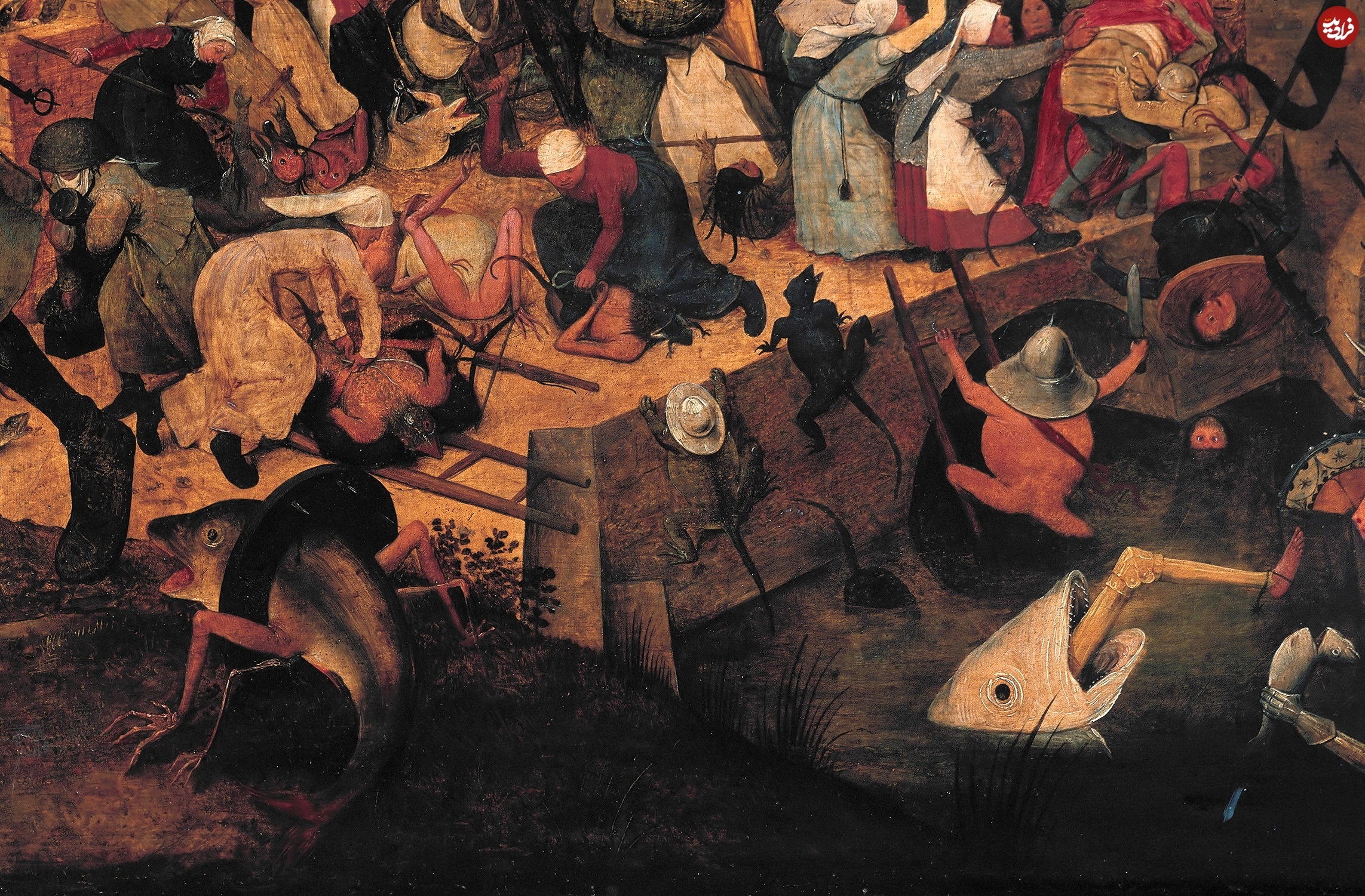 زنی که جهنم را غارت می‌کند؛ صحنه‌های عجیب یک نقاشی ۴۵۰ ساله