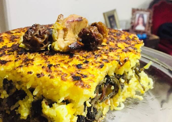 طرز تهیه ته‌چین آلو اسفناج؛ پلوی مخلوط خوشمزه و لذیذ
