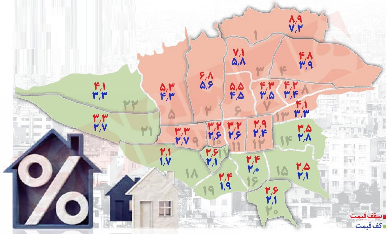 قیمت آپارتمان‌های نقلی در مناطق مختلف تهران