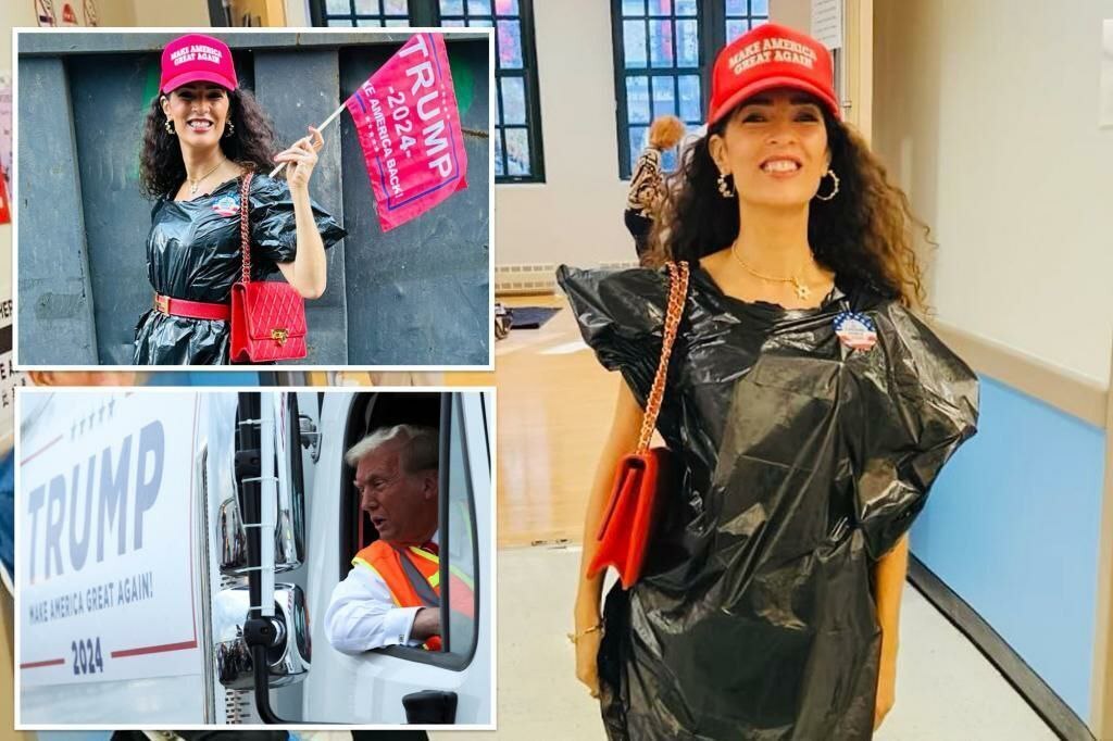 طرفدار ترامپ با پوشش عجیب پای صندوق رای رفت (عکس)