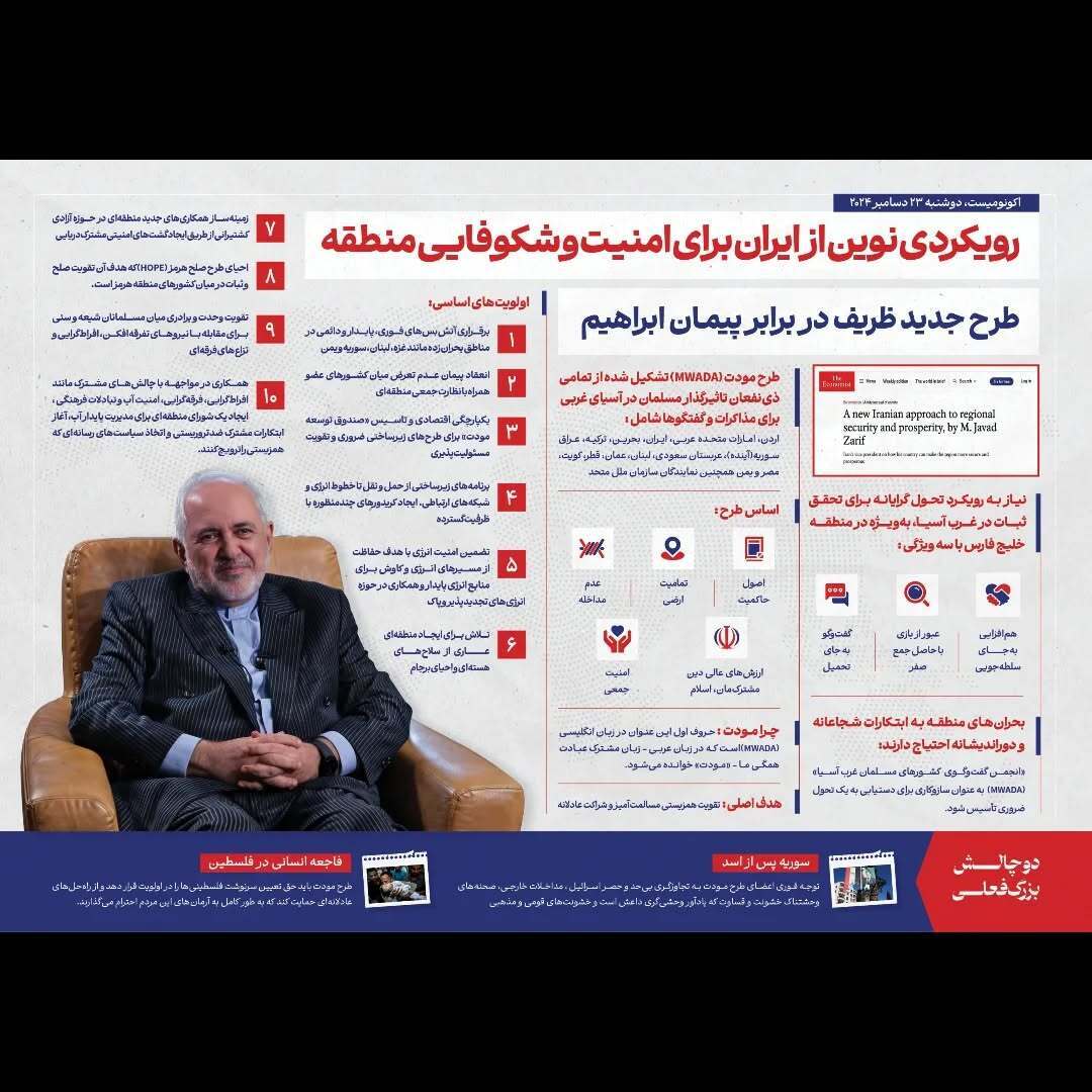 (اینفوگرافیک) «مودت»؛ طرح جدید ظریف برای صلح منطقه‌ای