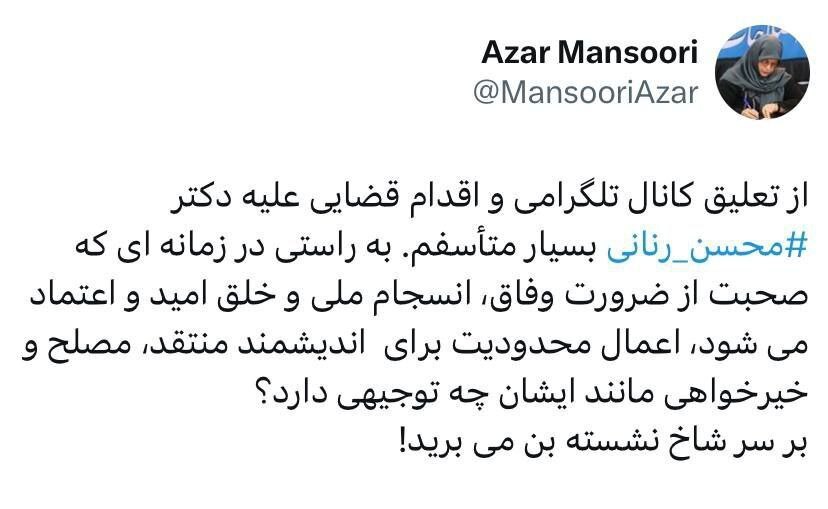 انتقاد رئیس جبهه اصلاحات از برخورد با محسن رنانی: بر سر شاخ نشسته بن می‌برید!