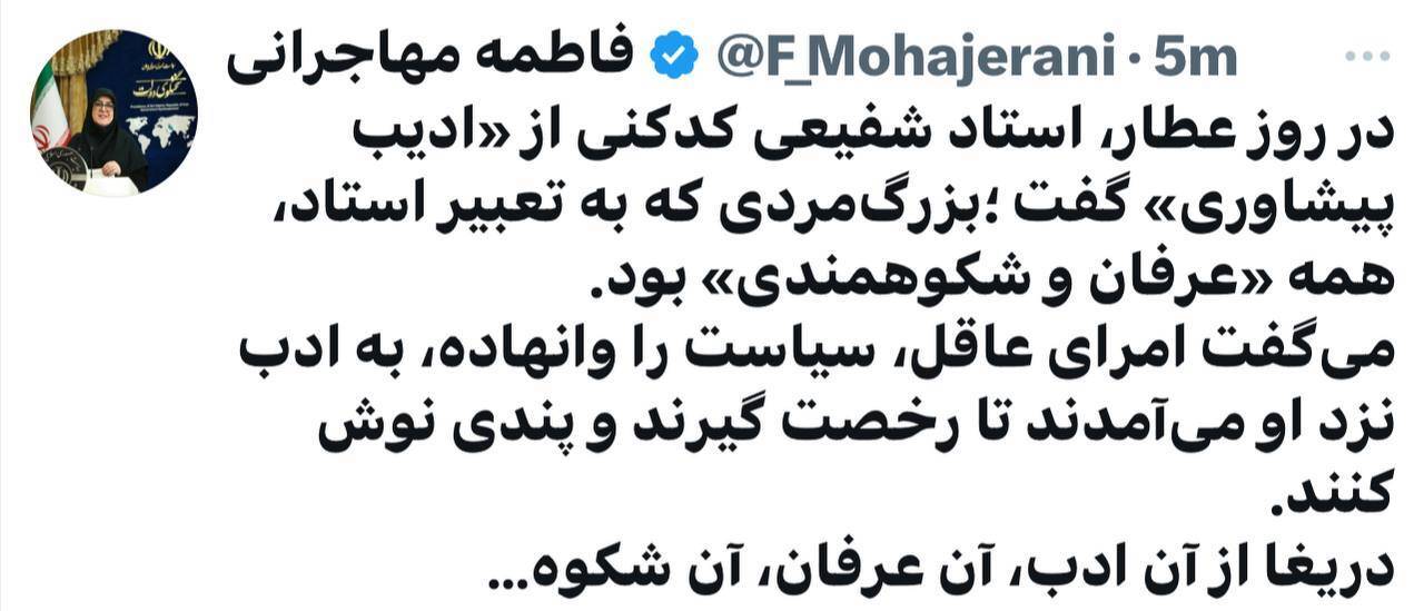 دیدار سخنگوی دولت با شفیعی کدکنی